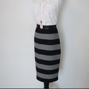 Banana Republic Striped Midi Pencil Skirt